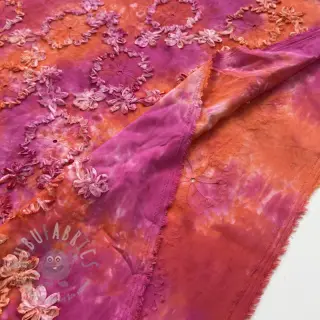 Bombažna tkanina TIE DYE EMBROIDERY Eva tape design F