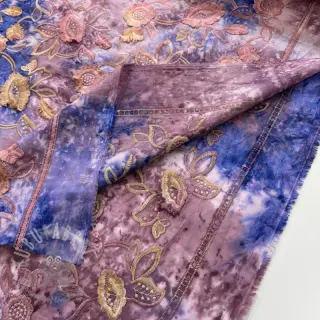 Bombažna tkanina TIE DYE EMBROIDERY Flora design C