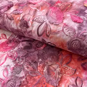 Bombažna tkanina TIE DYE EMBROIDERY Flora design D