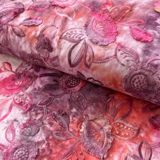 Bombažna tkanina TIE DYE EMBROIDERY Flora design D