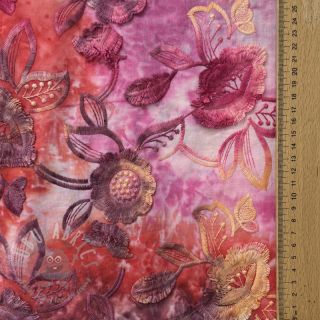 Bombažna tkanina TIE DYE EMBROIDERY Flora design D