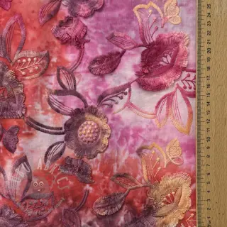 Bombažna tkanina TIE DYE EMBROIDERY Flora design D