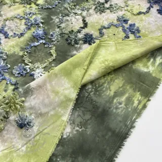 Bombažna tkanina TIE DYE EMBROIDERY Eva tape design A