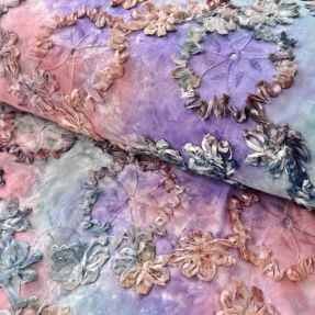 Bombažna tkanina TIE DYE EMBROIDERY Eva tape design C