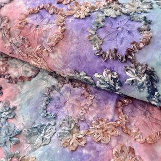 Bombažna tkanina TIE DYE EMBROIDERY Eva tape design C