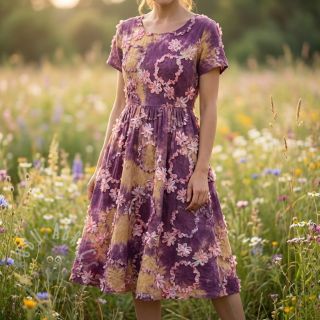 Bombažna tkanina TIE DYE EMBROIDERY Eva tape design D