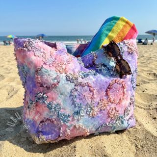 Bombažna tkanina TIE DYE EMBROIDERY Eva tape design C