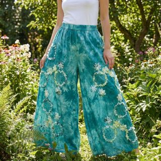 Bombažna tkanina TIE DYE EMBROIDERY Eva tape design B