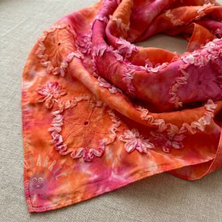 Bombažna tkanina TIE DYE EMBROIDERY Eva tape design F