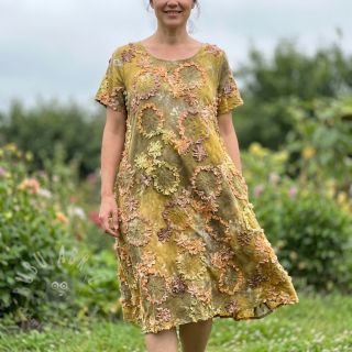 Bombažna tkanina TIE DYE EMBROIDERY Eva tape design E