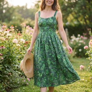 Bombažna tkanina TIE DYE EMBROIDERY Flora design A