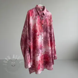 Bombažna tkanina TIE DYE EMBROIDERY Flora design D