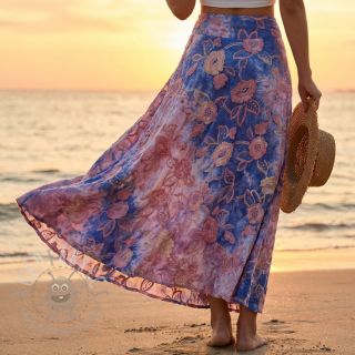 Bombažna tkanina TIE DYE EMBROIDERY Flora design C