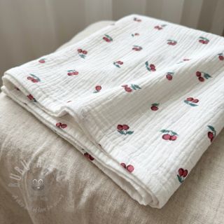 Dvoslojna gaza/muslin Fruits cherry ORGANIC