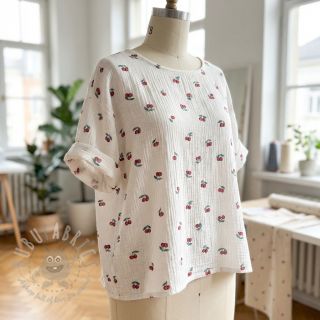 Dvoslojna gaza/muslin Fruits cherry ORGANIC