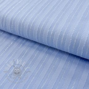 Bombažna tkanina VOILE LUREX Stripes light blue