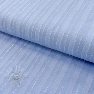 Bombažna tkanina VOILE LUREX Stripes light blue