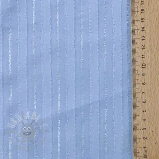 Bombažna tkanina VOILE LUREX Stripes light blue
