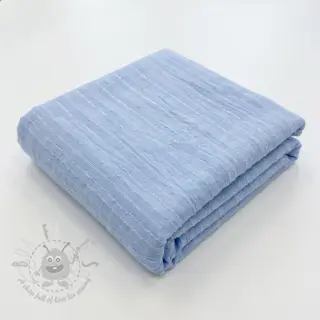 Bombažna tkanina VOILE LUREX Stripes light blue