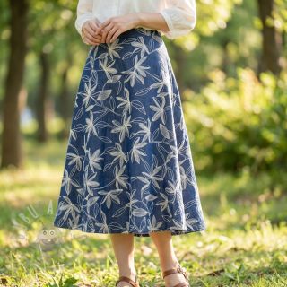 Bombažna tkanina JEANS Embroidery Flowers white