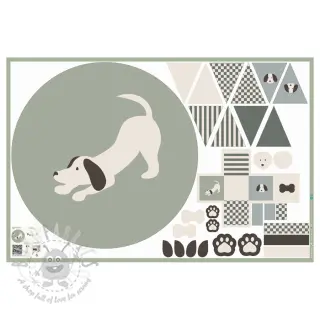 Bombažna tkanina Dog PANEL digital print