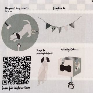 Bombažna tkanina Dog PANEL digital print