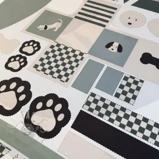 Bombažna tkanina Dog PANEL digital print