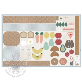 Bombažna tkanina Farmers market PANEL digital print