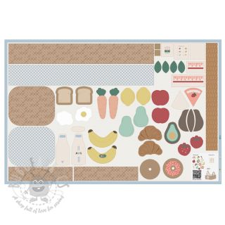 Bombažna tkanina Farmers market PANEL digital print