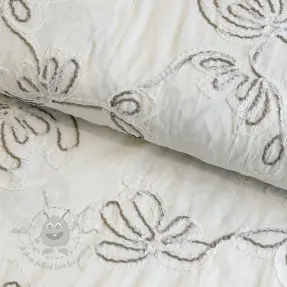 Bombažna tkanina EMBROIDERY Loom En Light off white