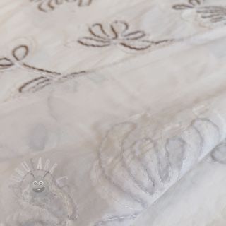Bombažna tkanina EMBROIDERY Loom En Light off white