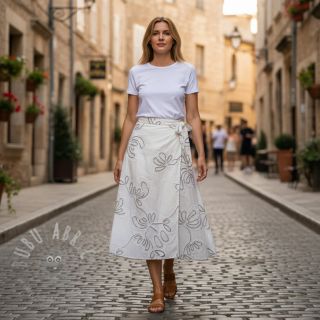 Bombažna tkanina EMBROIDERY Loom En Light off white