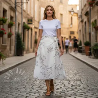 Bombažna tkanina EMBROIDERY Loom En Light off white