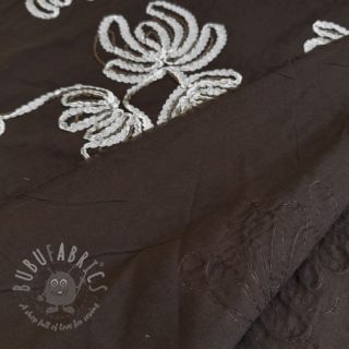 Bombažna tkanina EMBROIDERY Loom En Light brown