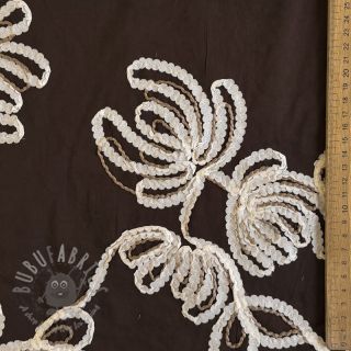 Bombažna tkanina EMBROIDERY Loom En Light brown