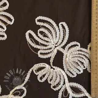Bombažna tkanina EMBROIDERY Loom En Light brown