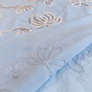 Bombažna tkanina EMBROIDERY Loom En Light baby blue
