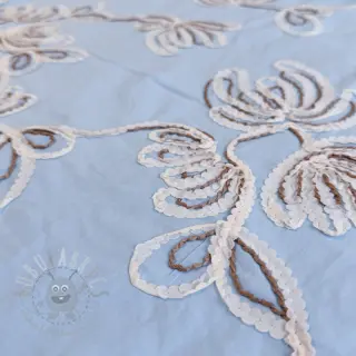 Bombažna tkanina EMBROIDERY Loom En Light baby blue