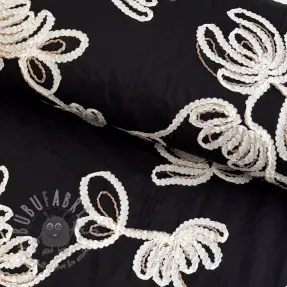 Bombažna tkanina EMBROIDERY Loom En Light black
