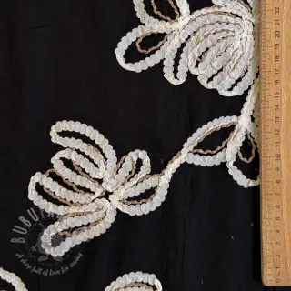 Bombažna tkanina EMBROIDERY Loom En Light black