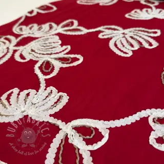 Bombažna tkanina EMBROIDERY Loom En Light red