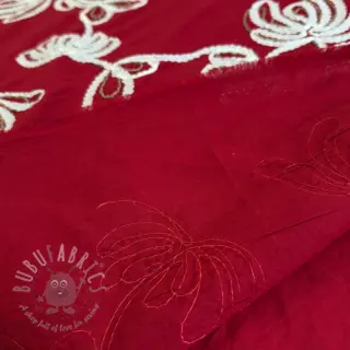 Bombažna tkanina EMBROIDERY Loom En Light red
