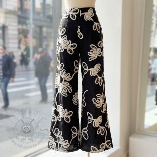 Bombažna tkanina EMBROIDERY Loom En Light black