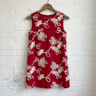 Bombažna tkanina EMBROIDERY Loom En Light red