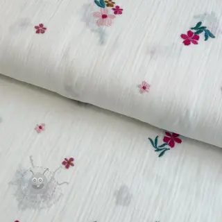 Dvoslojna gaza/muslin EMBROIDERY Flowers MIA camel