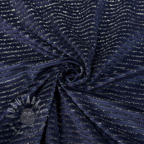 Elastičen žamet VELVET LUREX Stripe marine