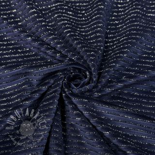 Elastičen žamet VELVET LUREX Stripe marine