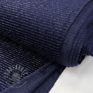 Elastičen žamet VELVET LUREX Stripe marine