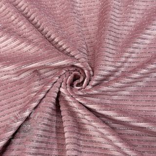 Elastičen žamet VELVET LUREX Stripe pink