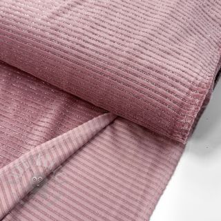 Elastičen žamet VELVET LUREX Stripe pink
